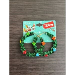 Disney Mickey Mouse Holiday Garland Hoop Earrings